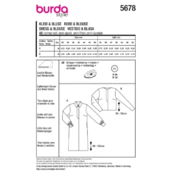 Kjole og bluse Burda 5678 str. 36-48
