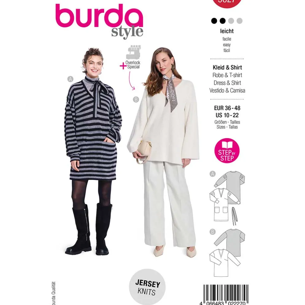 Kjole og Sweater Burda str. 36-48