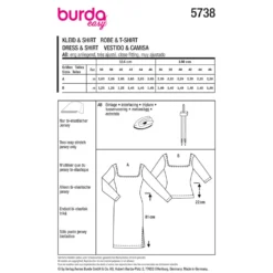 Kjole og T-Shirt Burda 5738 str. 36-46