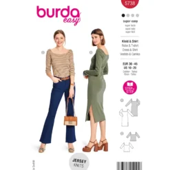 Kjole og T-Shirt Burda 5738 str. 36-46