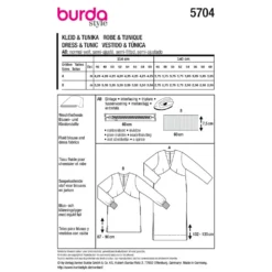 Kjole og tunika Burda 5704 str. 46-60