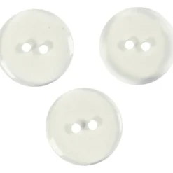 Klar knap 2-huls, 18mm 6stk.