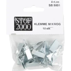 Klemme m/krog 10stk. Sølv