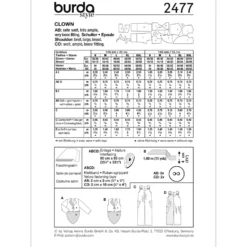 Klovn Burda 2477 str. 36/38 – 52/54