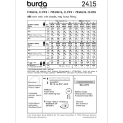 Klovn/pingvin Burda 2415 str. 36/38 – 48/50