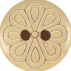 Knap blomstermotiv træ 13mm