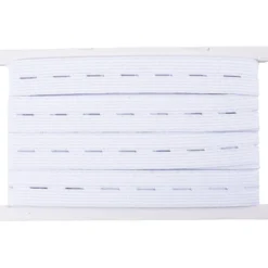 Knaphuls-elastik 20mm, 3 m Hvid