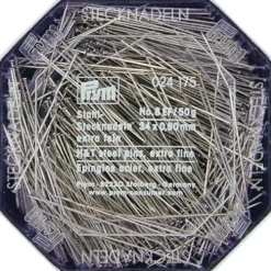 Knappenål hirsch. Hard steel, L: 34 mm/0,6mm 50gr.