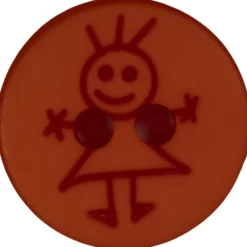 Knap pige 15mm Rød orange