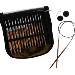 KnitPro rundpindesæt, nr. 4.0-10, mørk træ
