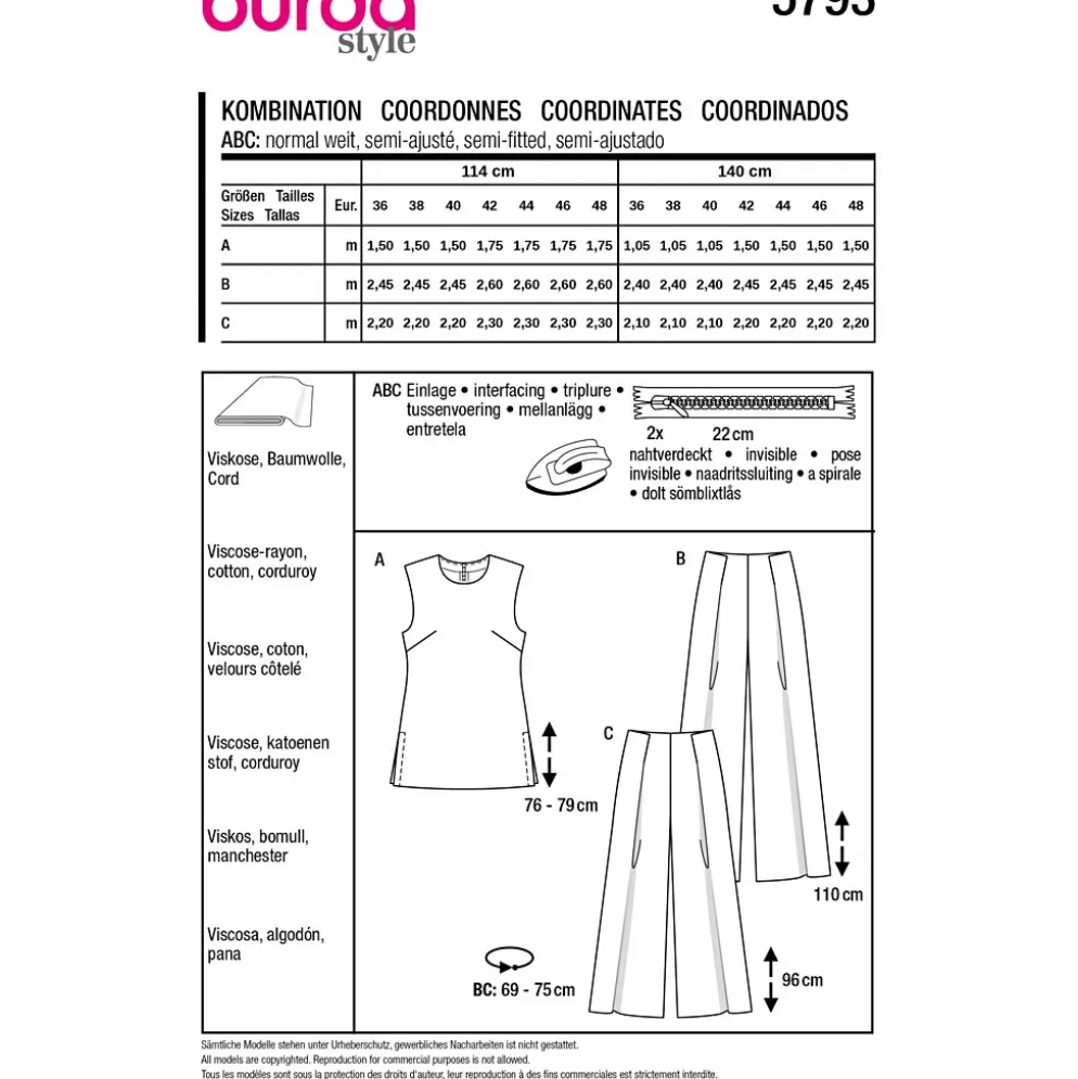Kombination Burda 5793 str. 36-48
