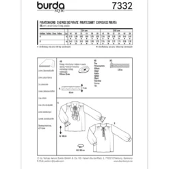 Kostume pirat Burda 7332 str. 48-58