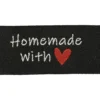 Label “Homemade with love” 4 x 2cm Sort