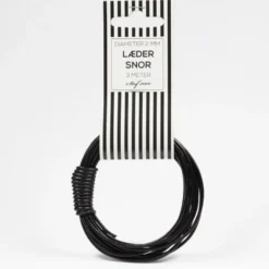 Lædersnor 2mm, 3m Sort