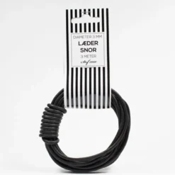 Lædersnor 3mm, 3 m Sort