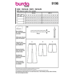 Leggings Burda Kids 9196 str. 98-140