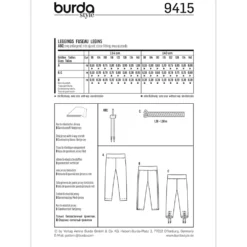 Leggings Burda Kids 9415 str. 97-140