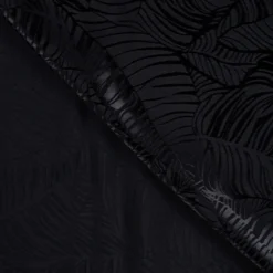 Let jacquard m/bladmønster Sort