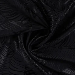 Let jacquard m/bladmønster Sort