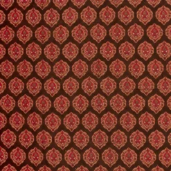 Let voile m/abstrakt batikprint Brun