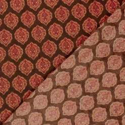Let voile m/abstrakt batikprint Brun