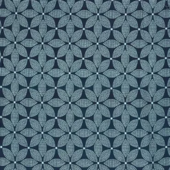 Let voile m/blomsterprint batik Marine