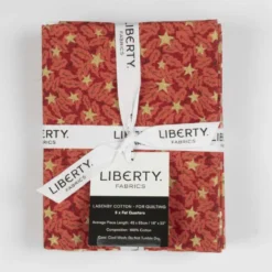 Liberty Fabrics Fat quarters 5 stk. Mørk rød