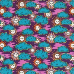 Liberty Fabrics Follow the Sun Stærk lilla