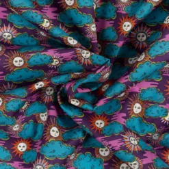 Liberty Fabrics Follow the Sun Stærk lilla
