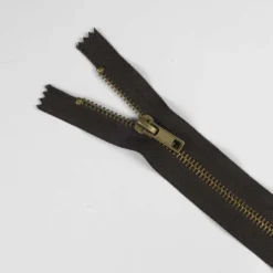 Lomme/Jeanslås 15 cm m/standardskyder 6mm Mørk brun