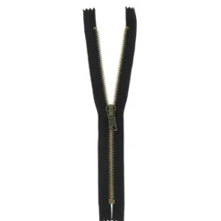 Lomme/Jeanslås m/standardskyder 20 cm, 6 mm Sort.