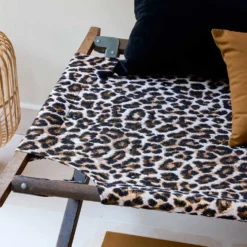 Luksus jacquard m/ leopard Fløde