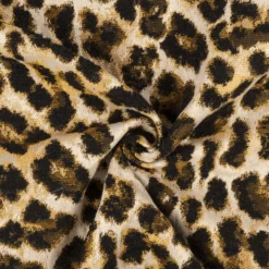 Luksus jacquard m/ leopard Fløde