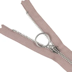 Lynlås 4mm m/ ring 25cm Aluminium Støvet gammelrosa