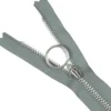 Lynlås 4mm m/ ring 25cm Aluminium Støvet lys grøn