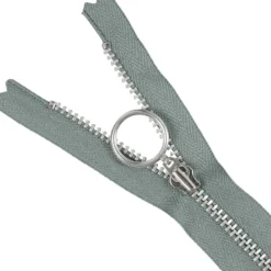 Lynlås 4mm m/ ring 25cm Aluminium Støvet lys grøn