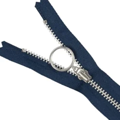 Lynlås 4mm m/ ring 25cm Aluminium Støvet midnatsblå