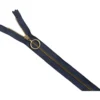 Lynlås 4mm m/ ring 25cm messing Blågrå