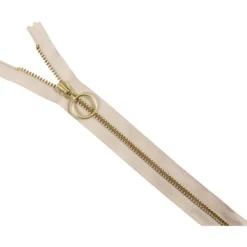 Lynlås 4mm m/ ring 35cm messing Sand