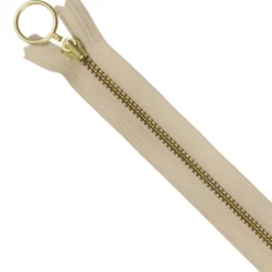 Lynlås 4mm m/ ring 20cm Sand