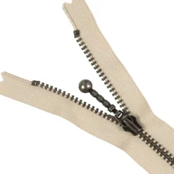 Lynlås 4mm m/ stang kugleskyder 20cm Antik sølv Sand