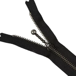 Lynlås 4mm m/ stang kugleskyder 20cm Antik sølv Sort
