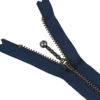 Lynlås 4mm m/ stang kugleskyder 20cm Antik sølv Støvet midnatsblå