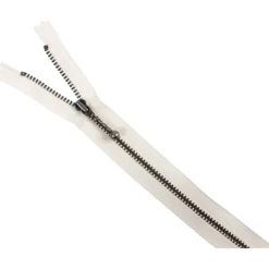 Lynlås 4mm m/ stang kugleskyder 35cm Antik sølv Fløde