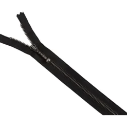 Lynlås 4mm m/ stang kugleskyder 35cm Antik sølv Sort