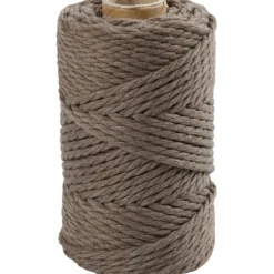 Macramé reb 55 m, 4 mm, 330g Mørk sand