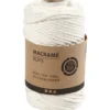 Macramé reb 55 m, 4 mm, 330g Råhvid