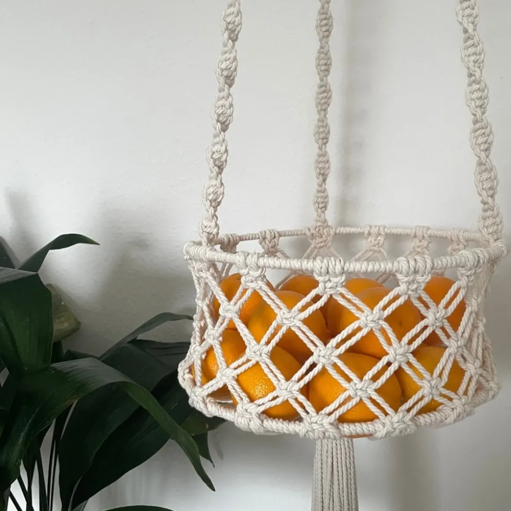 Macramé reb 55 m, 4 mm, 330g Råhvid
