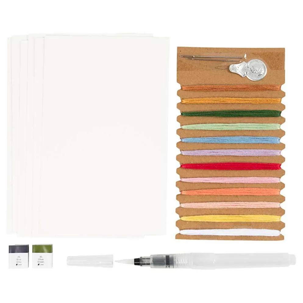 Mini DIY Kit Broderi, Malerier med broderi