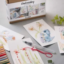 Mini DIY Kit Broderi, Malerier med broderi